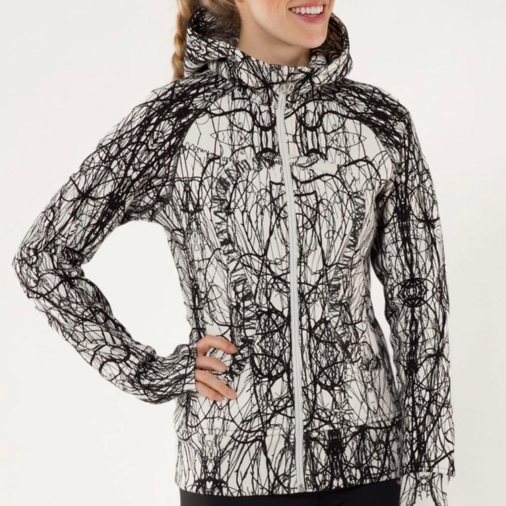 Lululemon Scuba Hoodie *Print* In Ghost Ground Nesting Black Bird